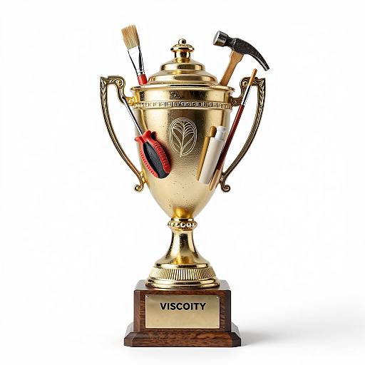 Golden Trophy from Repurposed Materials