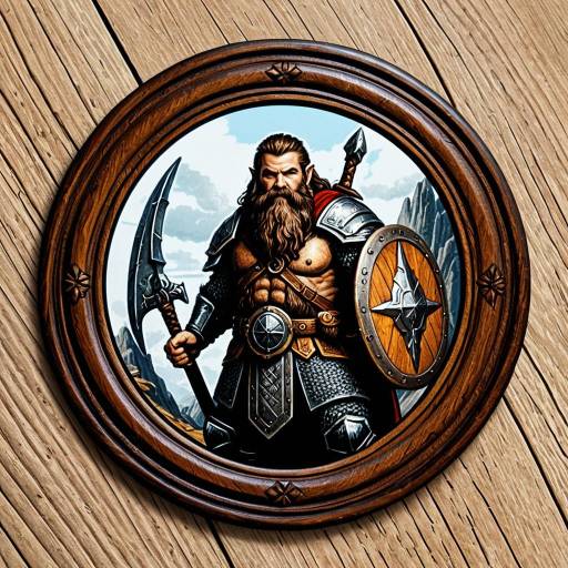 Rustic Dwarf Warrior Sticker Design