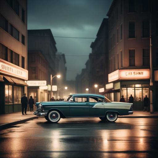Cinematic Vintage Night Scene Photography