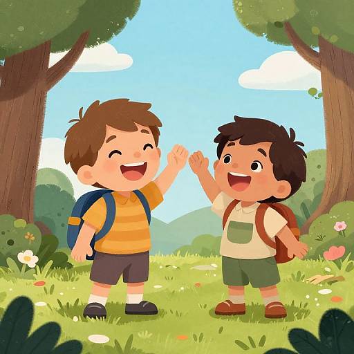 Brave Kids Adventure Storybook Illustration