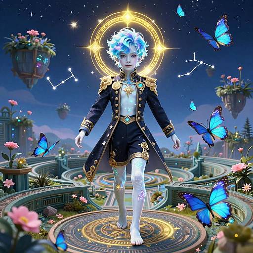 Surreal Portrait of Zeph in Floating Garden