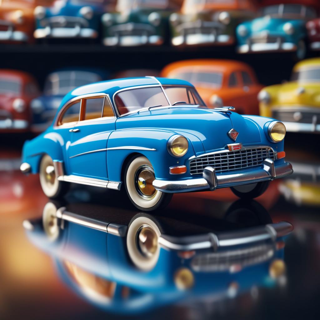 Hyper-Realistic Vintage Toy Car Portrait