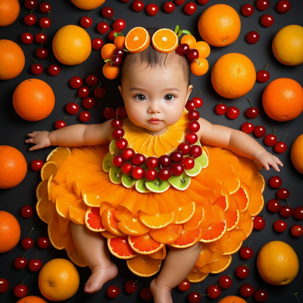 Fruit-Inspired Portrait of a Child