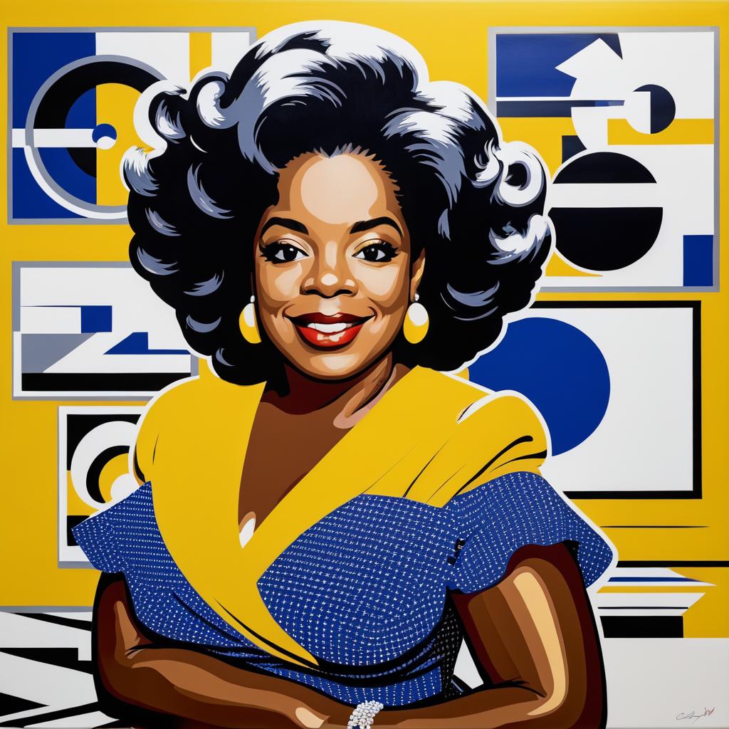 Oprah Winfrey in Lichtenstein Style Portrait