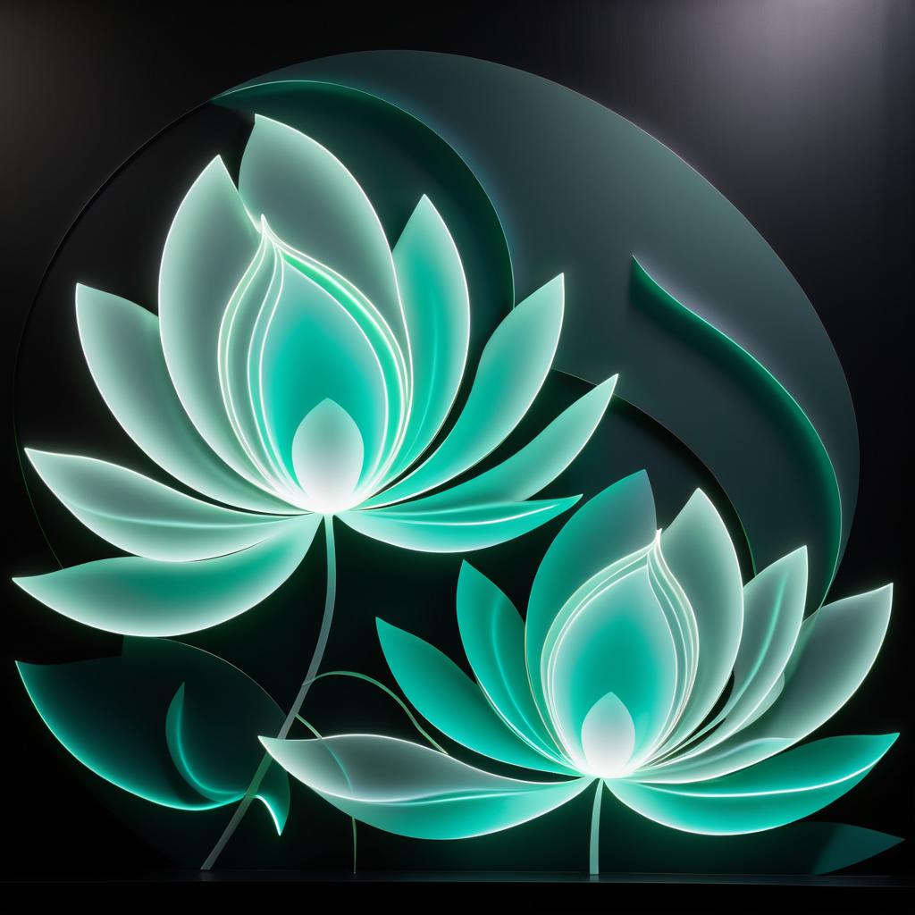 Ethereal Petal-Shaped Light Painting