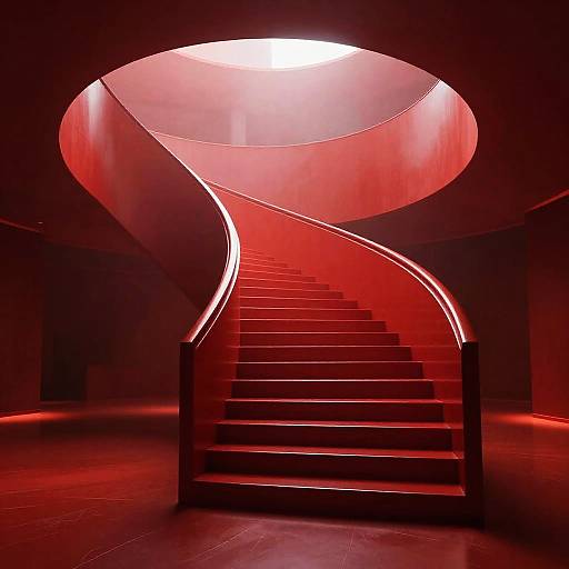 Red Liminal Space Endless Staircase