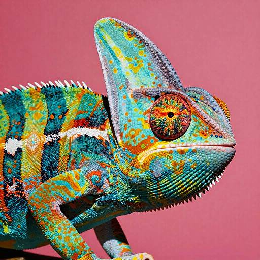 Andy Warhol-Style Vibrant Chameleon Art