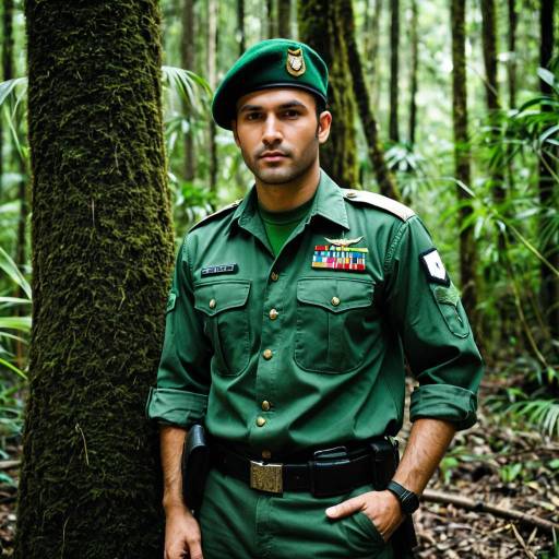 Man in Green Beret Military Uniform in Forest