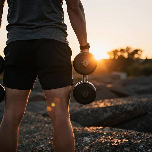 Sunset Workout Midsection Photo