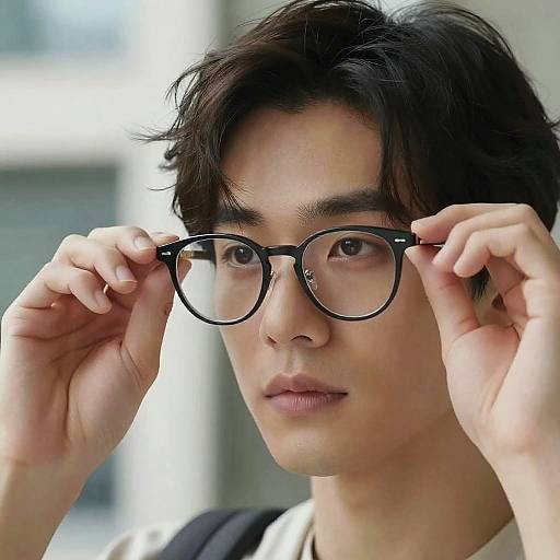 Sophisticated Person Removing Glasses