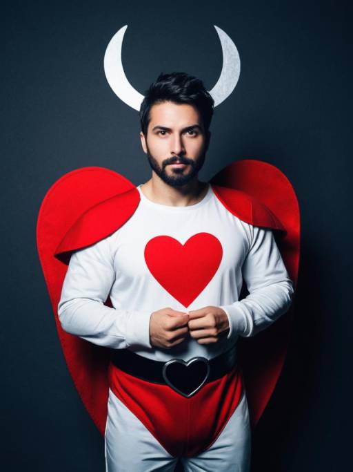 Man in Heart Shaped Love Symbol Costume
