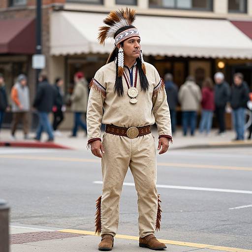 Man in Traditional Thanksgiving Costume