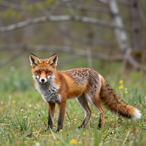 Alert Red Fox in a Serene Meadow