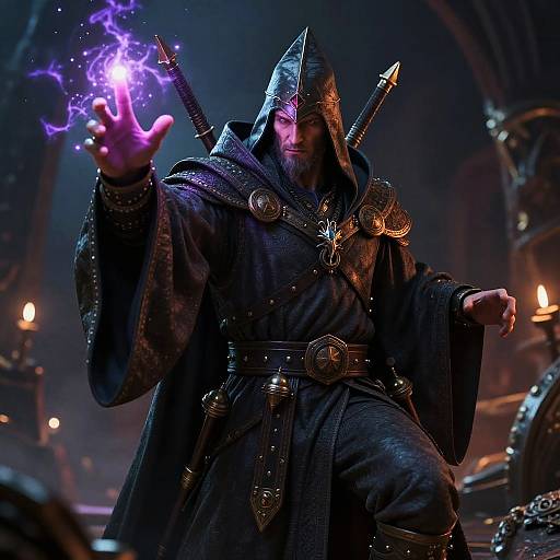 Epic Warlord Wizard Casting a Spell