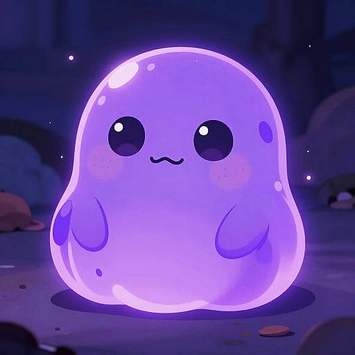 Radiant Cute Purple Anime Slime