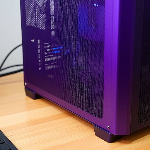 Purple Computer Case with Honeycomb Ventilation
