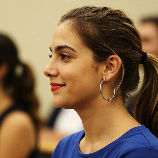 Profile Portrait of a Smiling Woman