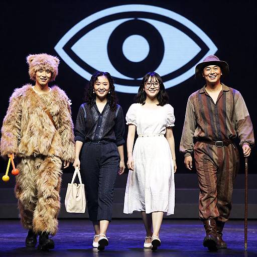 Vibrant Stage Performance with Unique Costumes