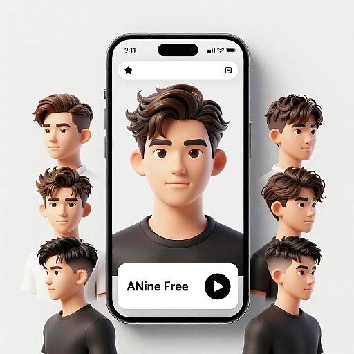 Interactive 3D AI Men's Hairstyles