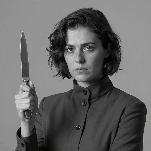 Dramatic Black and White Portrait of Woman