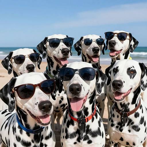 Dalmatian Group Selfie at Beach