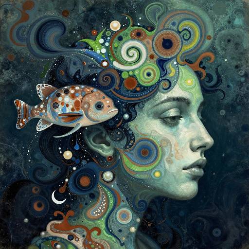 Psychedelic Marine Abstract Portrait