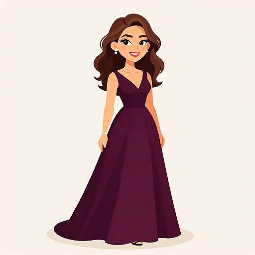 Elegant Woman in Burgundy Gown