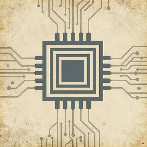 Retro Geometric Microchip Logo