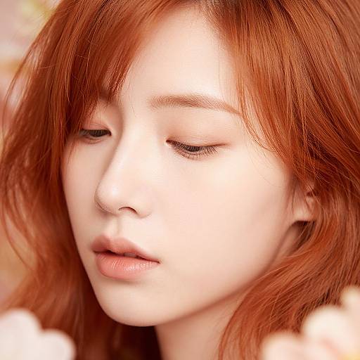 Close-Up of Auburn Hair Beauty
