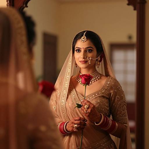 Soft-Lit Portrait of Dulha Bride
