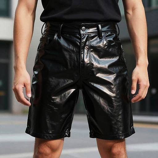 Futuristic Glossy Latex Shorts Shoot