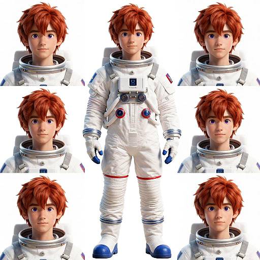 Realistic Shonen Space Explorer Portraits