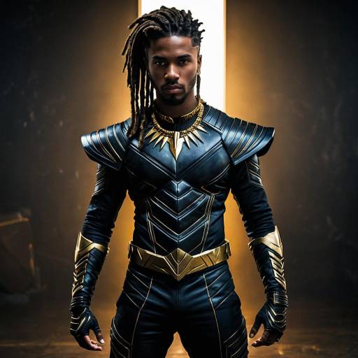 Epic Killmonger Cosplay in Dramatic Lighting