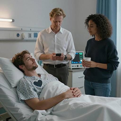 Hospital Scene with Caring Visitors