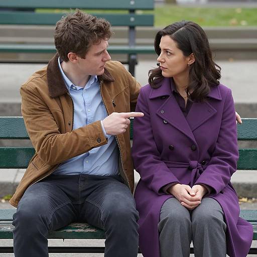 Intense Conversation on a Park Bench