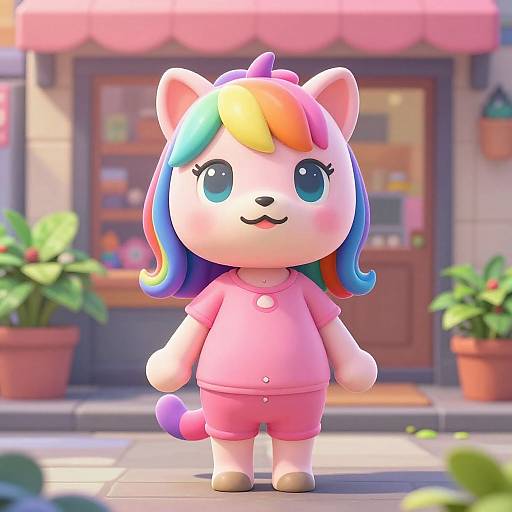 Ultra-Realistic Rainbow Unicorn Cat Portrait