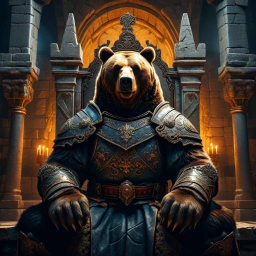 Majestic Brown Bear Knight in Baroque Style