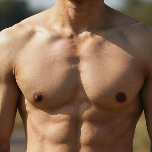 Sunlit Bodybuilder Muscle Portrait