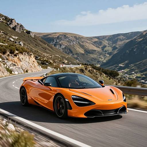 Orange McLaren 720S on Mountain Road