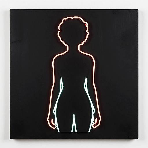 Kara Walker Neon Silhouette Art