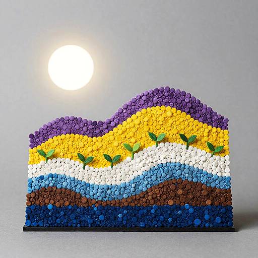 Surreal Shadowbox Abstract Landscape