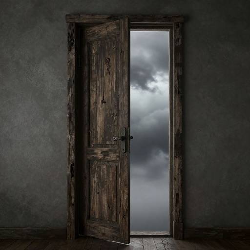 Haunting 3D Render of Misty Door