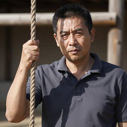 Intense Portrait of a Middle-Aged Man