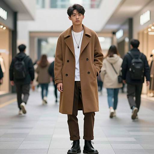 Stylish Young Man in Modern Mall