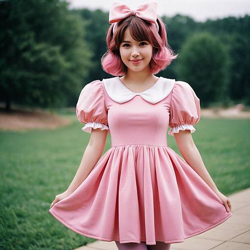 Whimsical Kirby Costume Girl Portrait