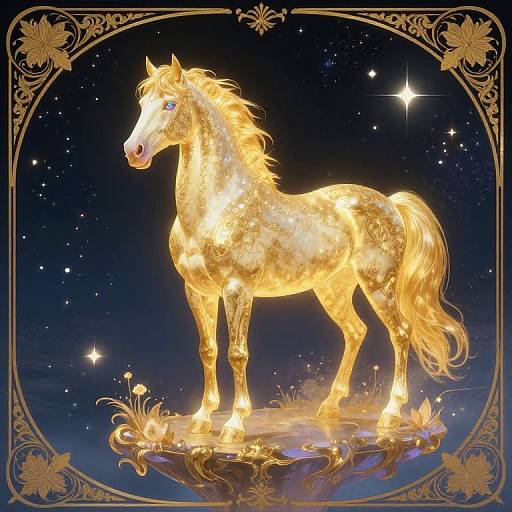 Majestic Iridescent Equine on Ethereal Isle