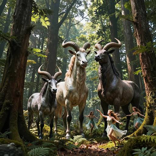 Mythical Creatures in Magical Forest