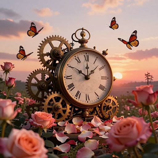 Dreamscape of Time and Roses