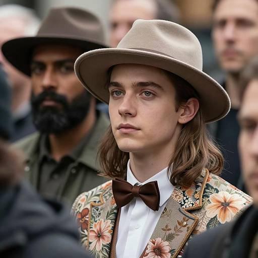 Diverse Men in a Crowded Scene