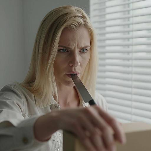 Intense Portrait of a Blonde Woman